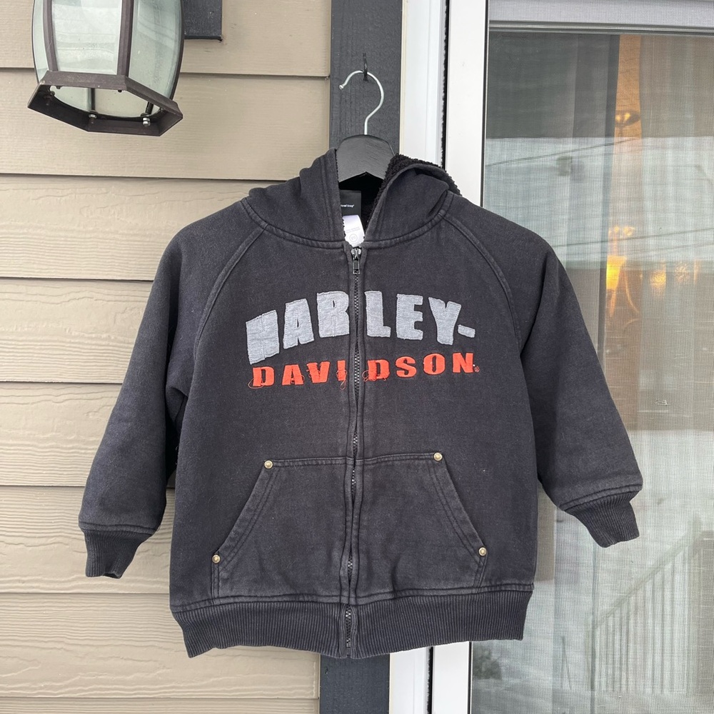 Harley Davidson black and orange jacket for kids #kidswear